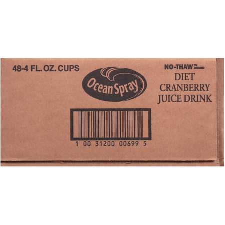 Ocean Spray No Thaw Diet Cranberry Juice 4 fl. oz. Cups, PK48 -  00699